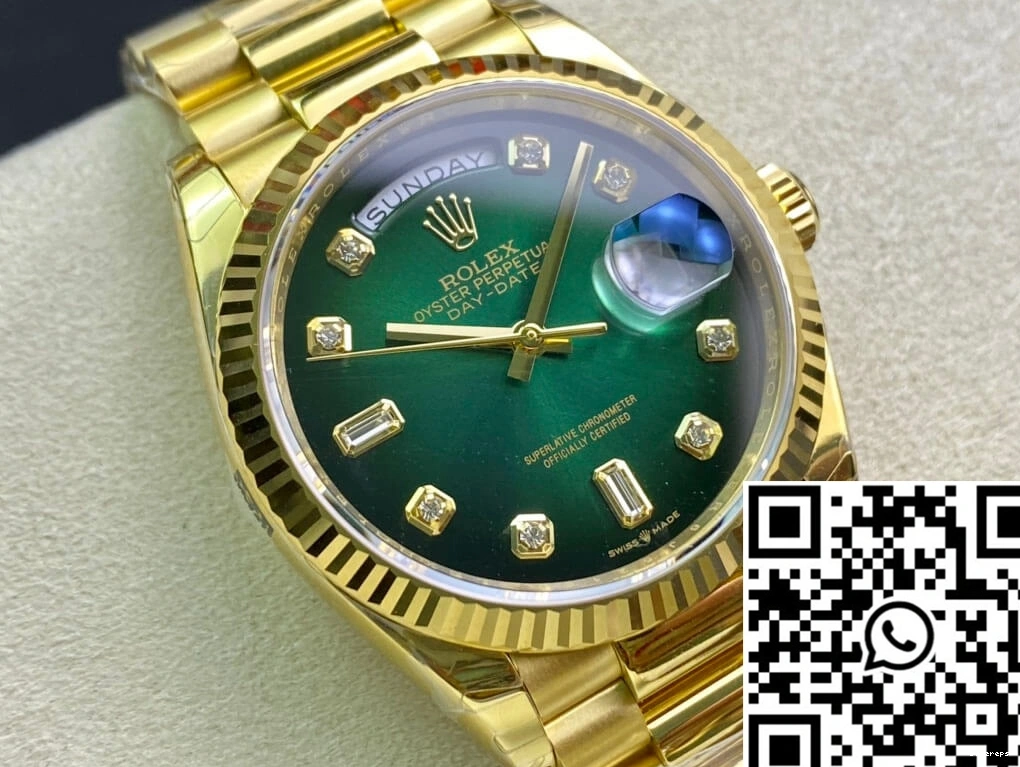 Green Rolex Gradual Gold M128238-0069 Day-Date Factory EW Dial Yellow 0307